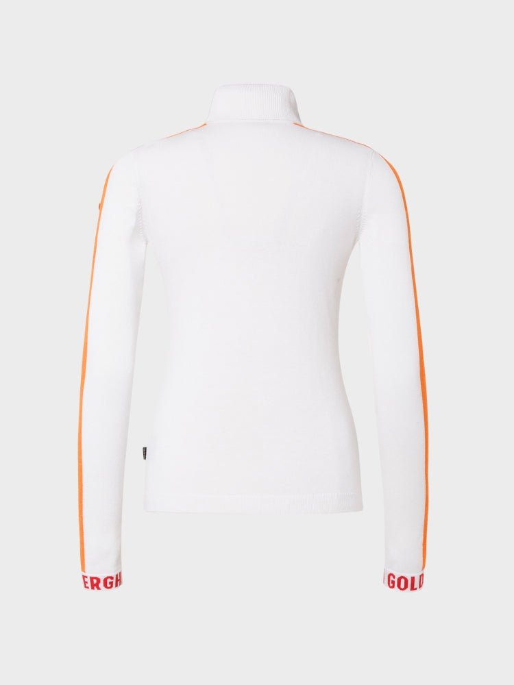 Lucia Long Sleeve Strik - Womens - White - Gumpel & Co