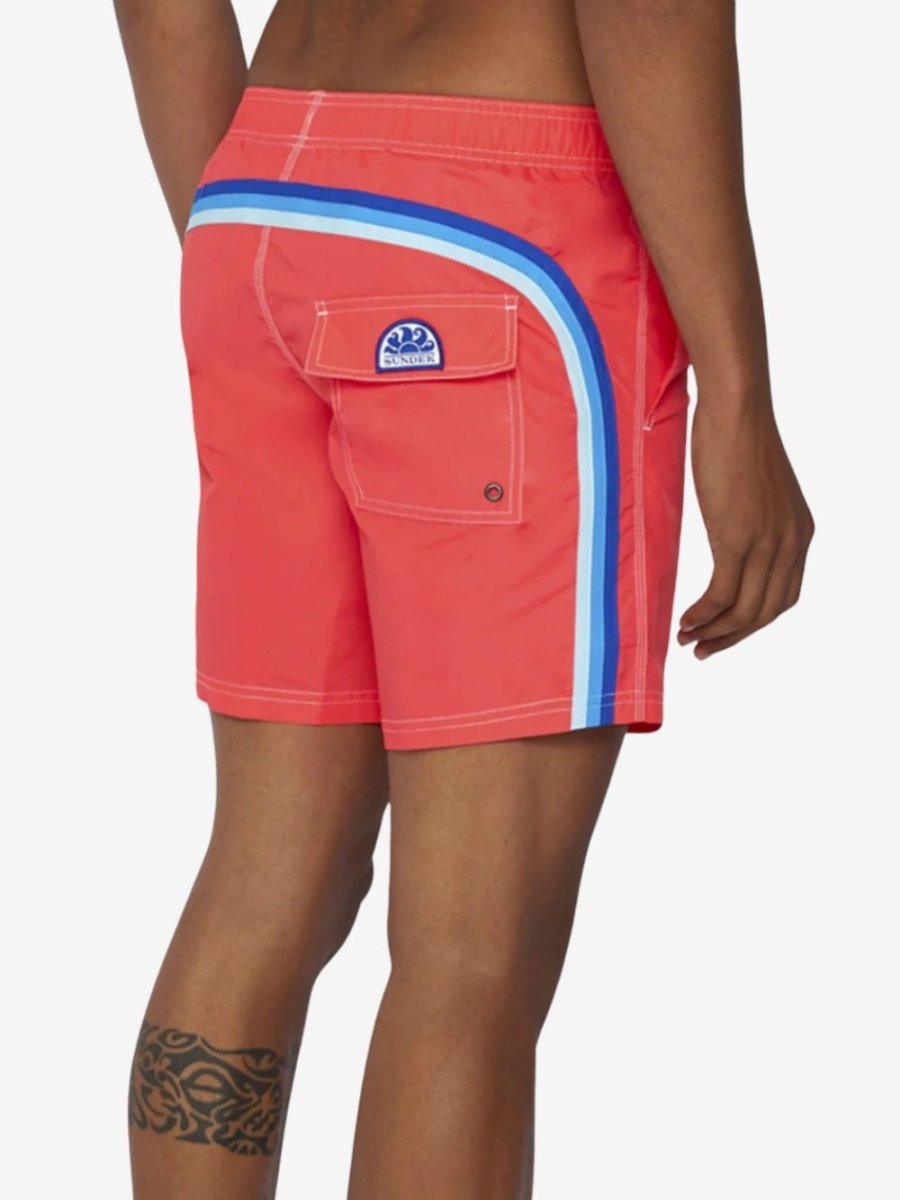 Iconic Taffeta Stretch Waist Mid - Length Swim Shorts - Herrer - Turbo - Gumpel & Co