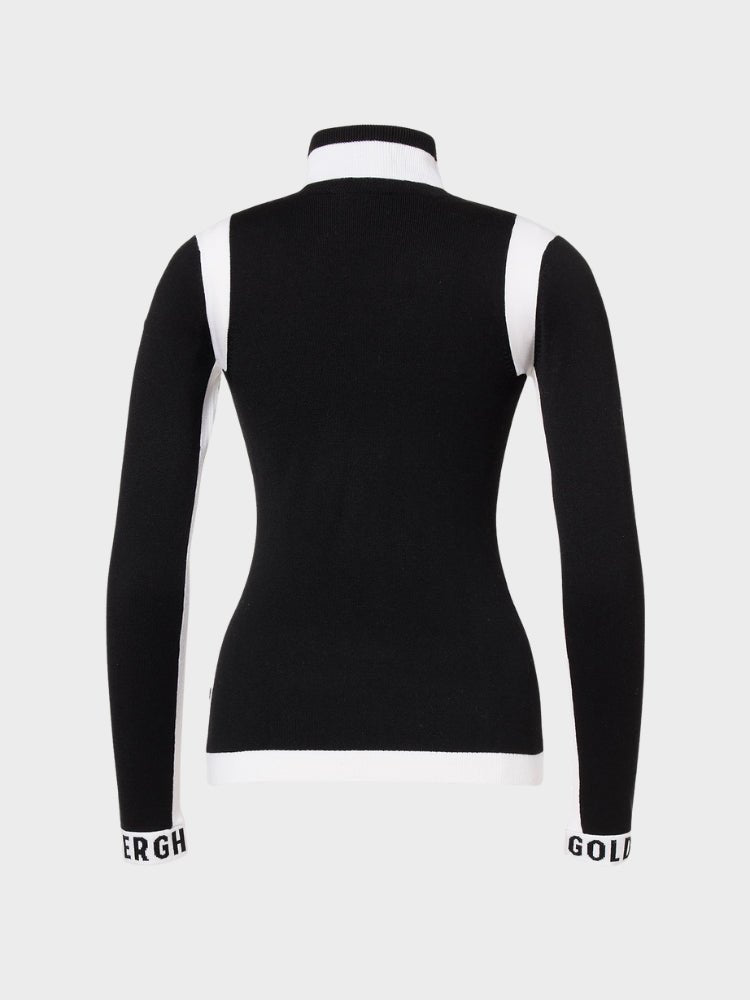 Noemi Long Sleeve Strik - Womens - Black - Gumpel & Co