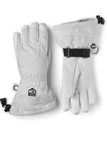 Female Heli 5-finger Ski Gloves - Women - Pale Grey/Off White