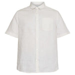 Men's Regular Hør Short Sleeve Shirt - Herre - Light Feather Gray - Gumpel & Co