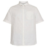 Men's Regular Hør Short Sleeve Shirt - Herre - Light Feather Gray - Gumpel & Co