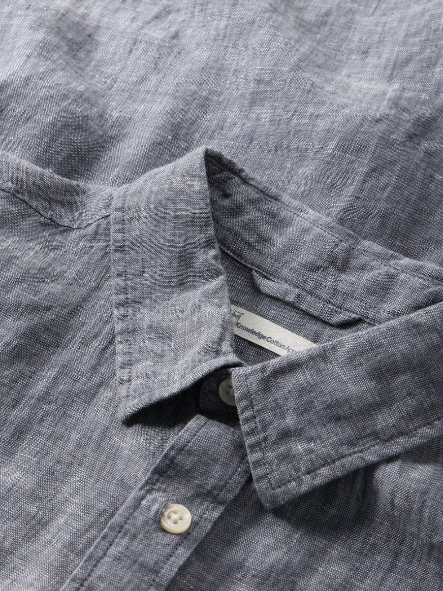 Custom Fit Linen Shirt - Herre - Vintage Indigo - Gumpel & Co