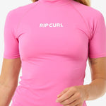 Classic Surf Short Sleeve UV Rash Vest - Dame - Pink - Gumpel & Co