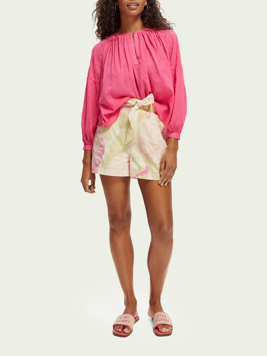 Women's High - Rise Mid - Length Shorts - Dame - Vondelfield Blossom - Gumpel & Co