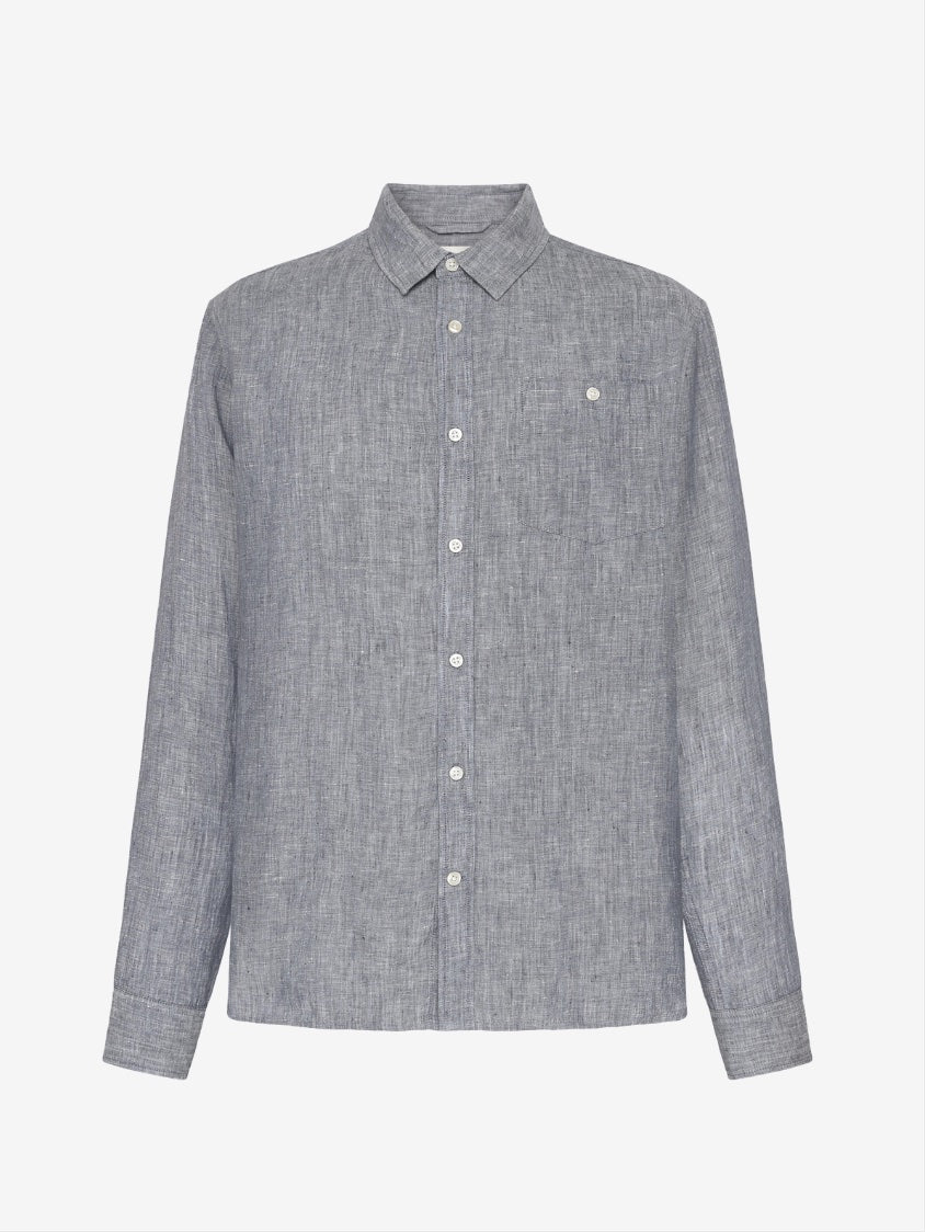 Custom Fit Linen Shirt - Herre - Vintage Indigo - Gumpel & Co