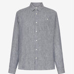 Custom Fit Linen Shirt - Herre - Vintage Indigo - Gumpel & Co