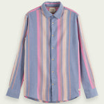 Men's Regular Fit Striped Skjorte - Herre - White/Pink Stripe - Gumpel & Co