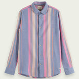 Men's Regular Fit Striped Skjorte - Herre - White/Pink Stripe - Gumpel & Co