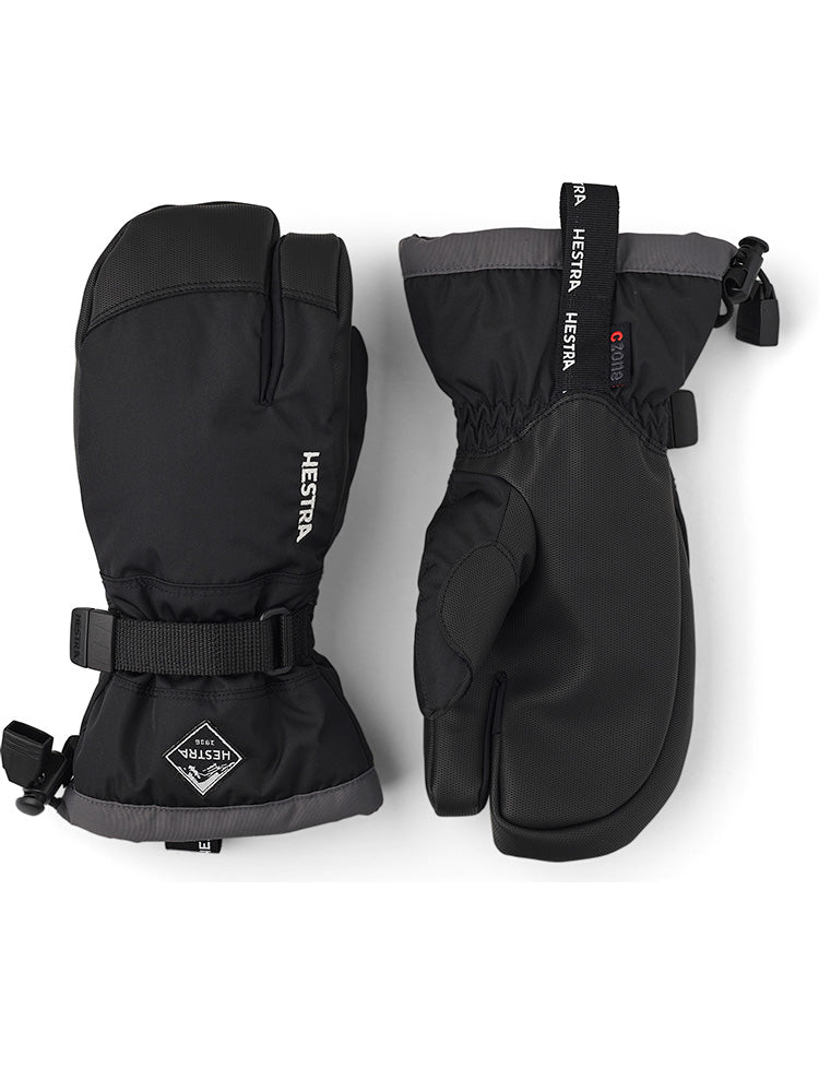 HESTRA Junior Gauntlet CZone 3-finger skihandske - sort/graphit