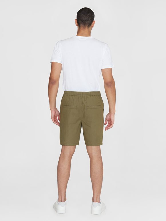 Men's Fig Loose Poplin Shorts - Herre - Burned Olive - Gumpel & Co