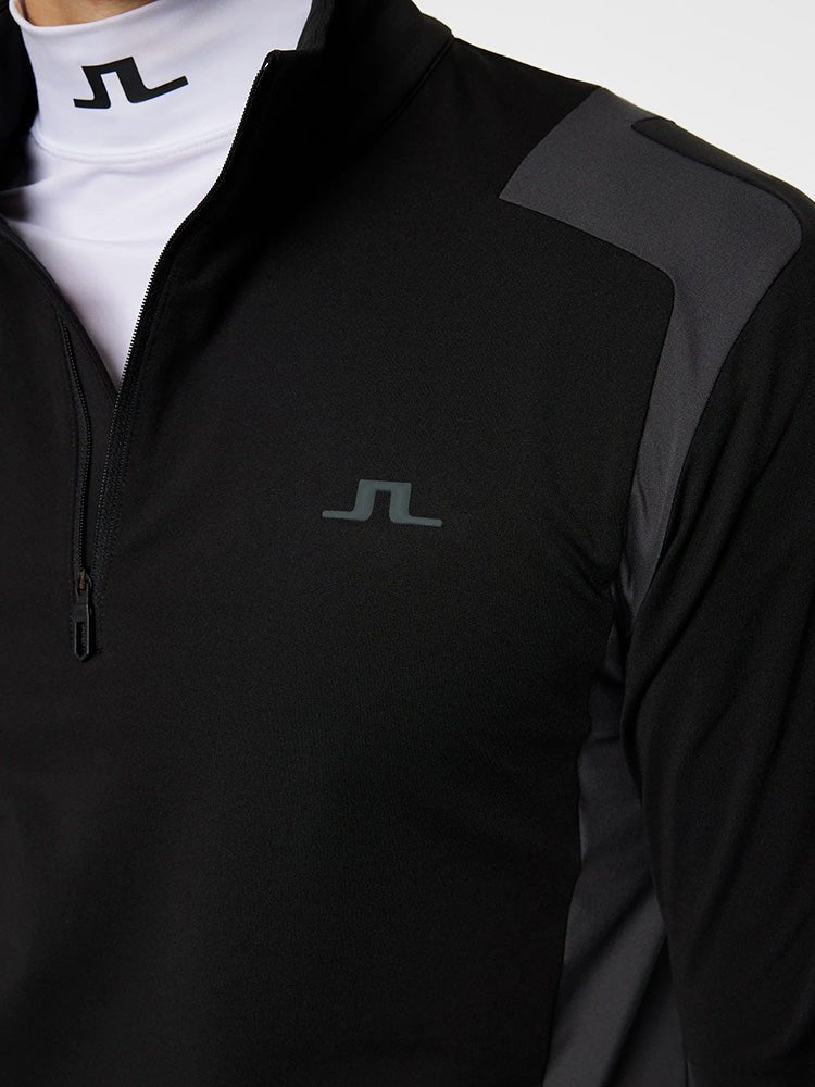 Lukas Quarter Zip Mid - Layer - Black - Gumpel & Co