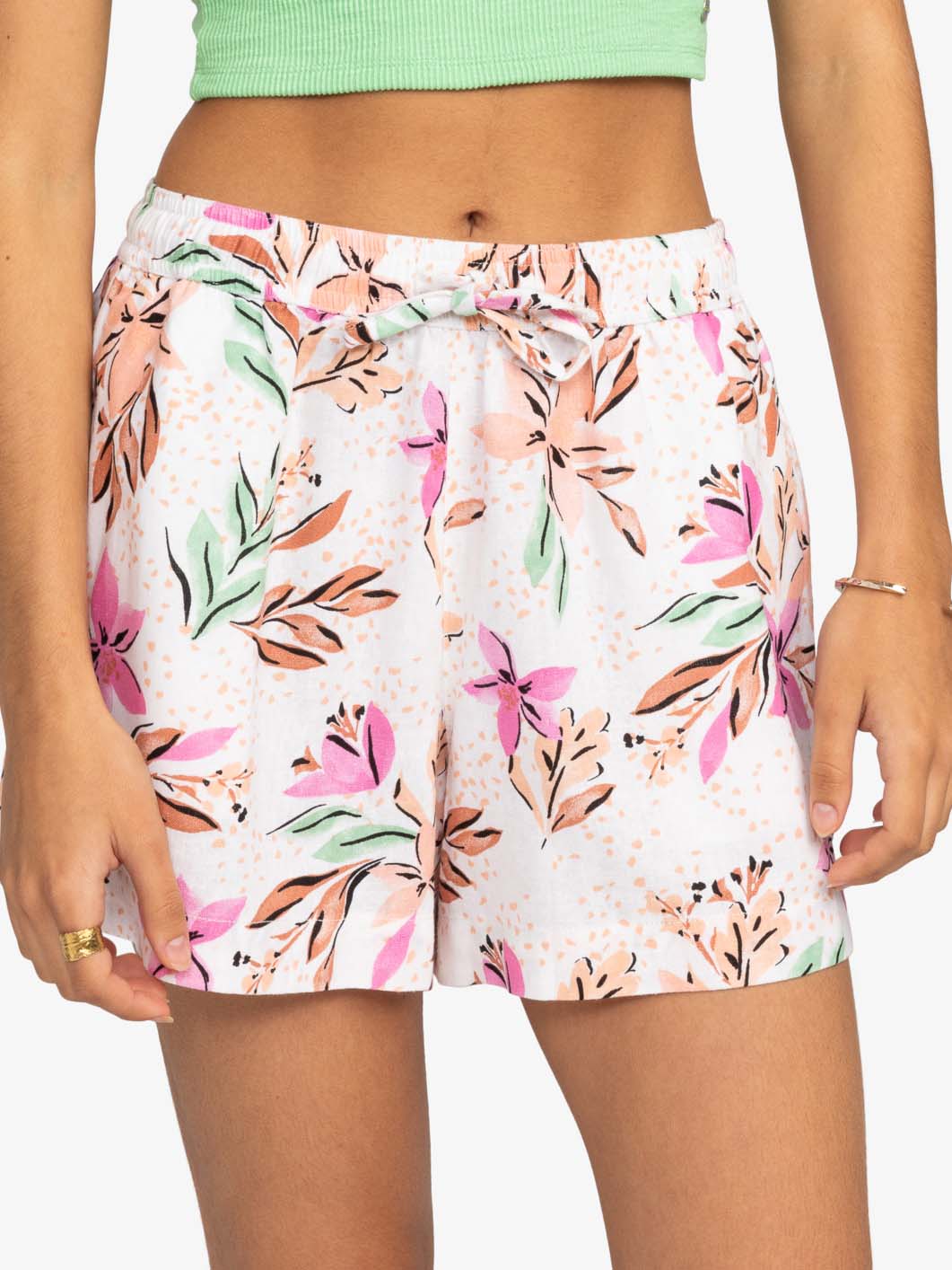 Women's Lekeitio Break Beach Shorts - Dame - Snow White Tropical - Gumpel & Co