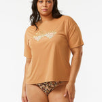 Women's Sea Of Dreams Relaxed SS UPF 50+ UV T-shirt - Dame - Light Brown - Gumpel & Co