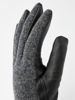 Deerskin Wool Tricot Handske - Herre - Charcoal/Black - Gumpel & Co