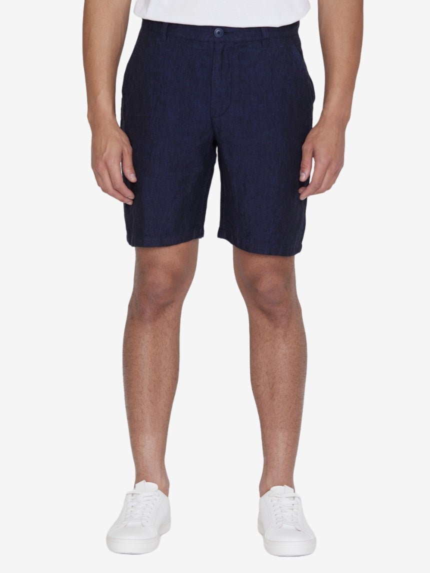 Men's - CHUCK REGULAR LINEN SHORTS - Total Eclipse - Gumpel & Co