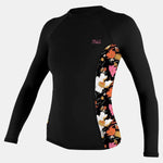 Women's Print Langærmet UPF 50+ Rash Guard - Dame - Black/Blue mech - Gumpel & Co