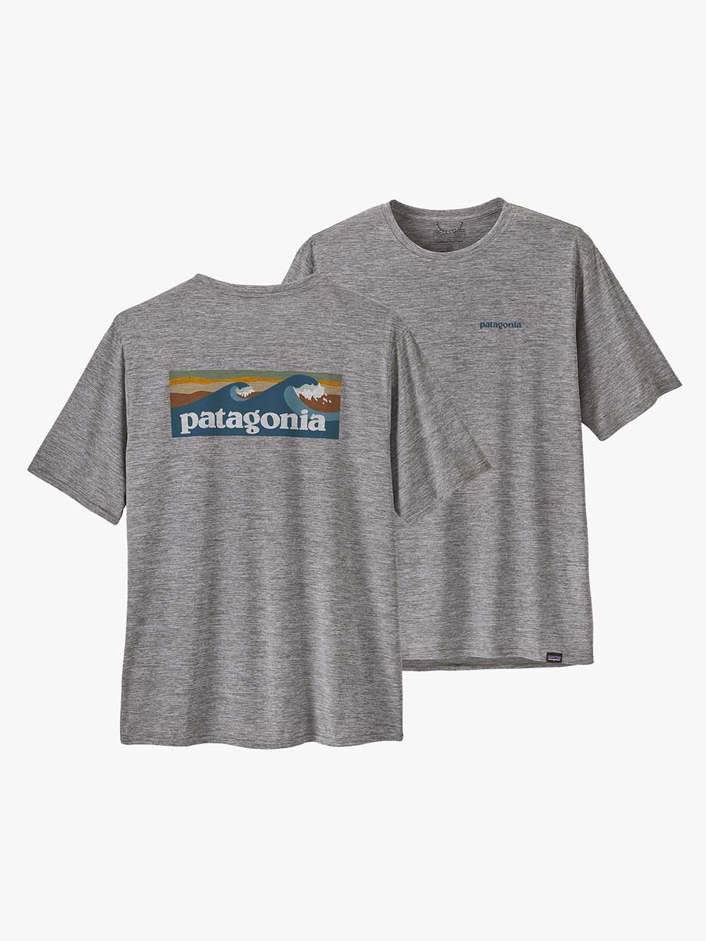 Capilene Cool Daily Graphic UV Tshirt - Herre - Boardlogo Grey - Gumpel & Co