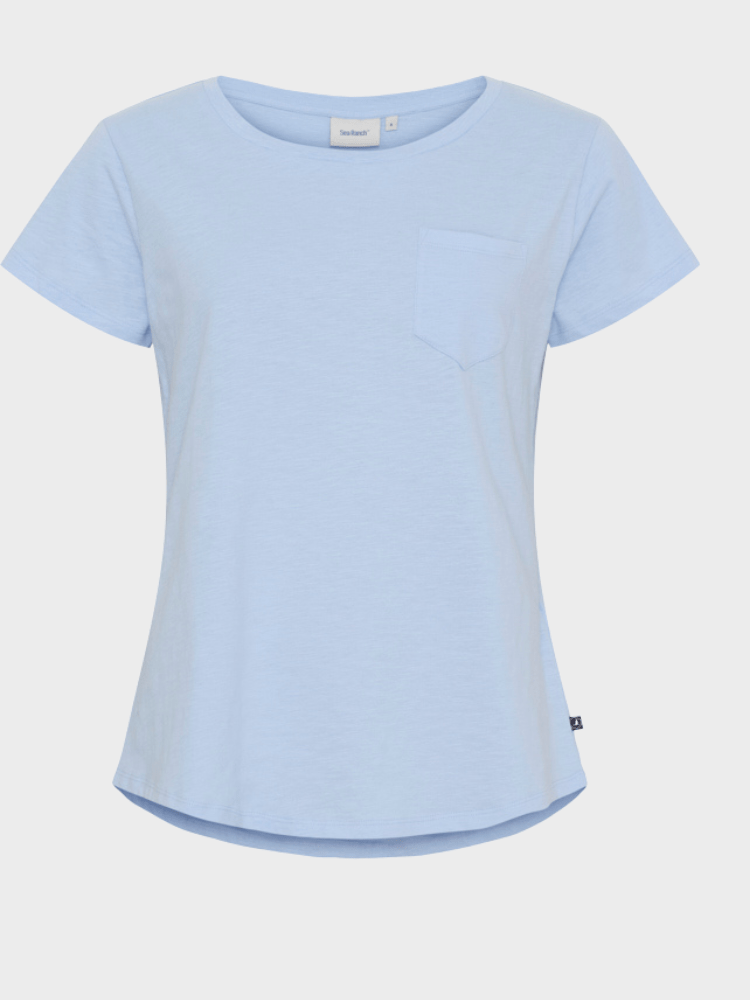 Adina - T-shirt til damer - Powder Blue - Gumpel & Co