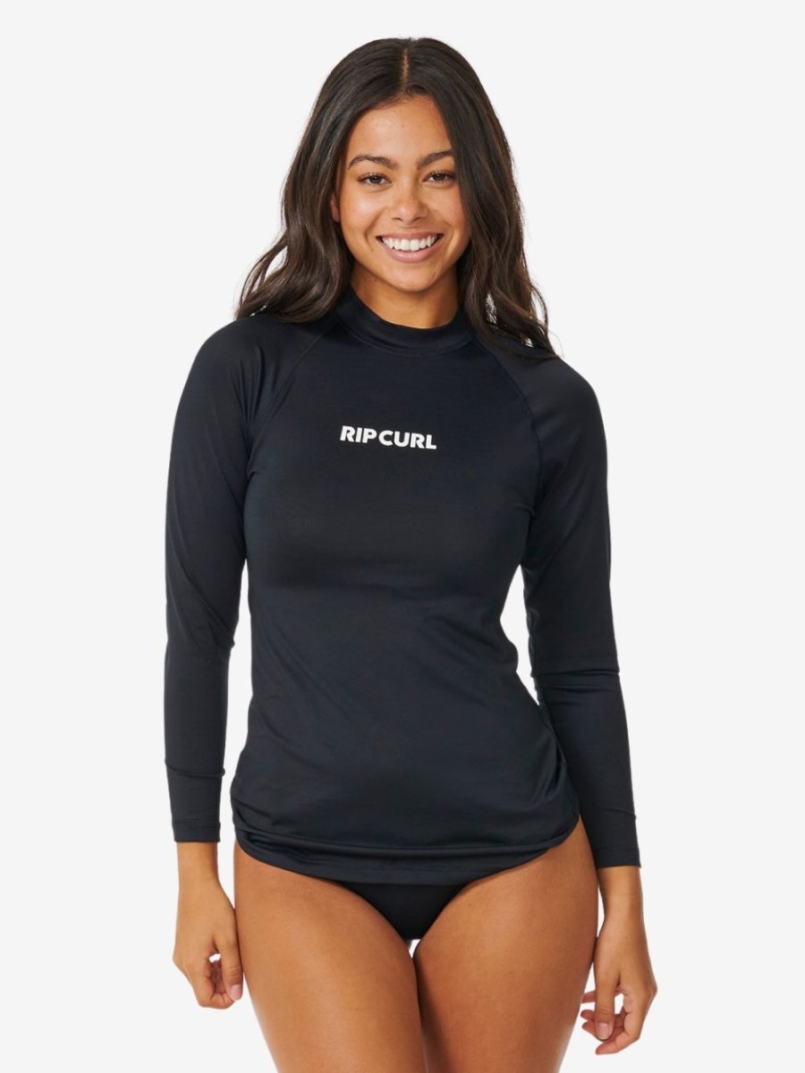Classic Surf Long Sleeve UV Rash Vest - Dame - Black - Gumpel & Co