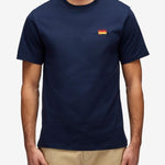T-shirt With Tricolour Embroidery - Herrer - Navy - Gumpel & Co