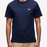 T-shirt With Tricolour Embroidery - Herrer - Navy - Gumpel & Co
