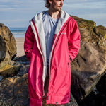 Advance Long Sleeve Surf Poncho - Voksne - Pink/Light Grey - Gumpel & Co