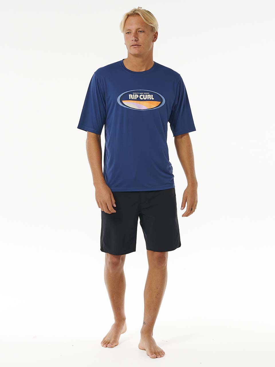 Men's Mumma Surflite UPF 50+ S/S UV T-shirt - Herre - Washed Navy - Gumpel & Co
