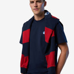 T-shirt with logo patch - Men - Navy Blue - Gumpel & Co