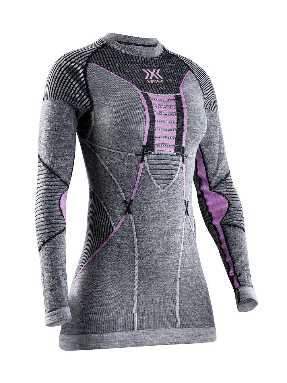 Women's Merino Baselayer Skiundertrøje - Dame - Black/Grey/Magnolia - Gumpel & Co