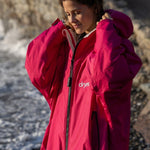 Advance Long Sleeve Surf Poncho - Voksne - Pink/Light Grey - Gumpel & Co