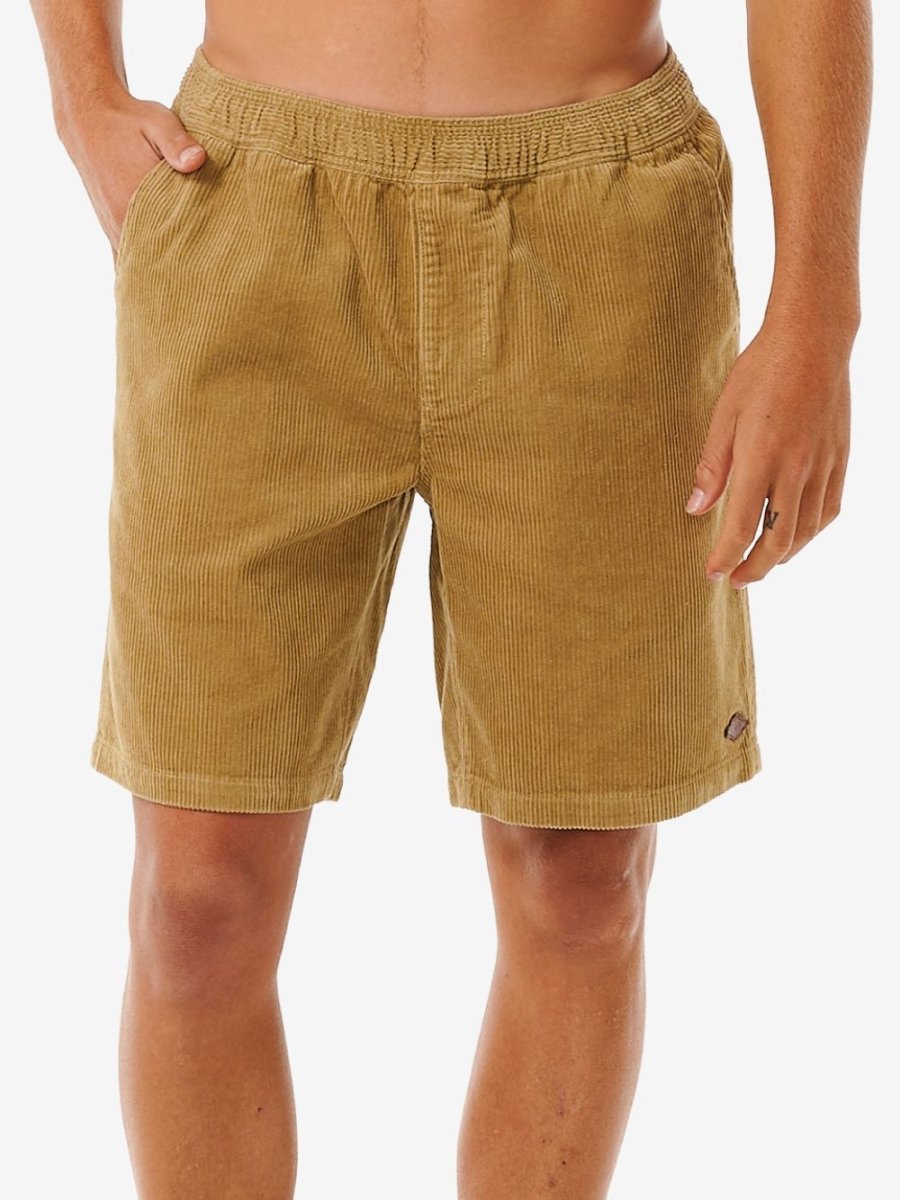 Classic Surf Cord Volley Short - Herre - Dark Khaki - Gumpel & Co