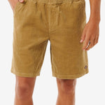 Classic Surf Cord Volley Short - Herre - Dark Khaki - Gumpel & Co
