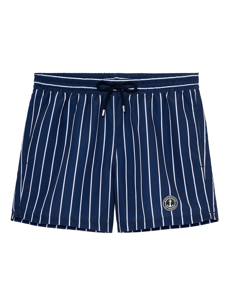 Men's Sid Striped Badeshorts - Herre - Marine - Gumpel & Co