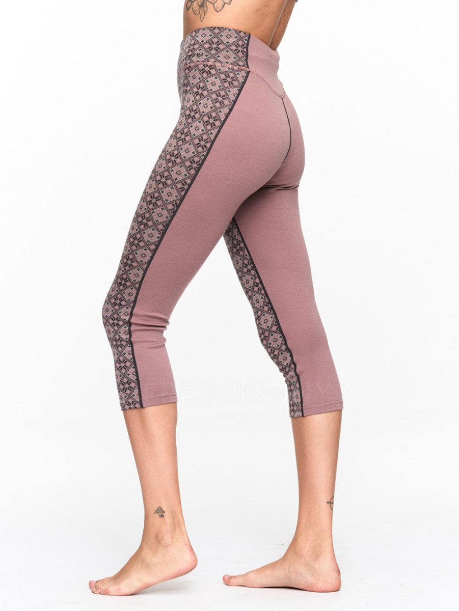 Women's Rose Light Capri 3/4 100% Merino Skiunderbukser - Dame - Taupe - Gumpel & Co