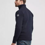 Men's Måns Knitted Zip Windproof Sweater - Herre - Navy - Gumpel & Co