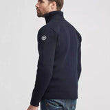 Men's Måns Knitted Zip Windproof Sweater - Herre - Navy - Gumpel & Co