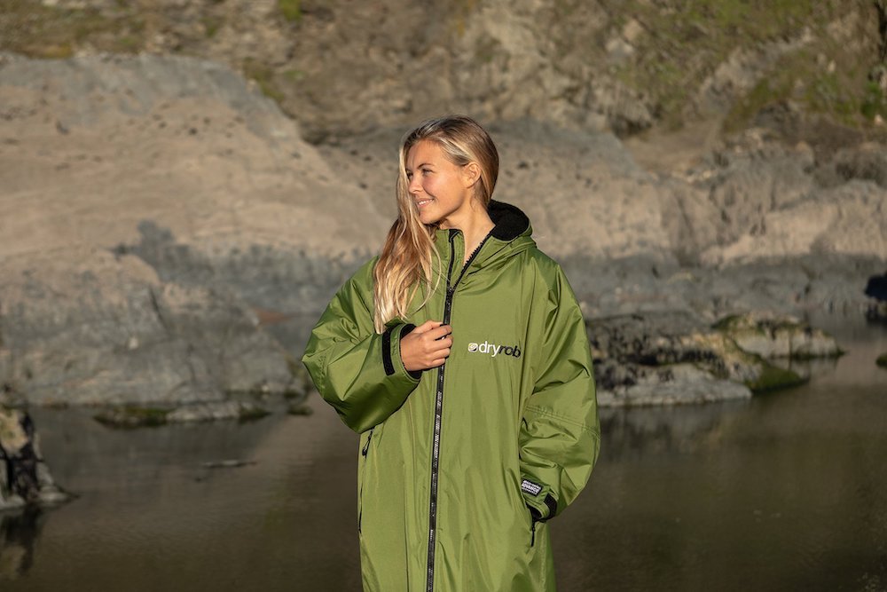 Advance Long Sleeve Surf Poncho - Voksne - Forest Green/Black - Gumpel & Co