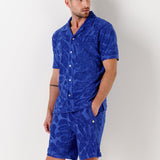 Men's Dan Jacquard Terry Shorts - Royal Blue - Gumpel & Co