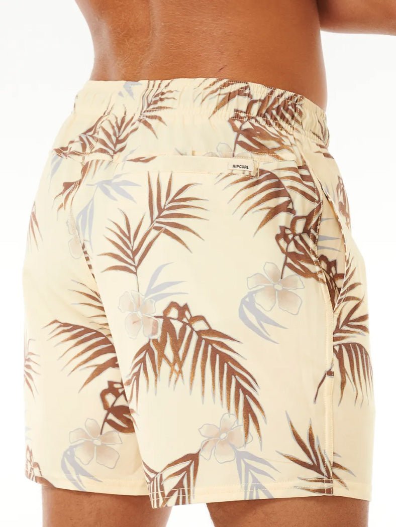 Men's Surf Revival Floral Volley Badeshorts - Herre - Vintage Yellow - Gumpel & Co