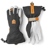 Army Leather Patrol Gauntlet 5 - finger Skihandsker - Unisex - Charcoal - Gumpel & Co