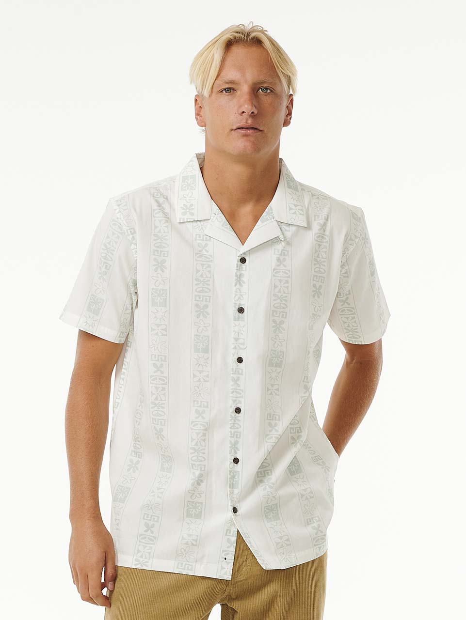 Men's Salt Water Culture S/S Skjorte - Herre - Bone - Gumpel & Co