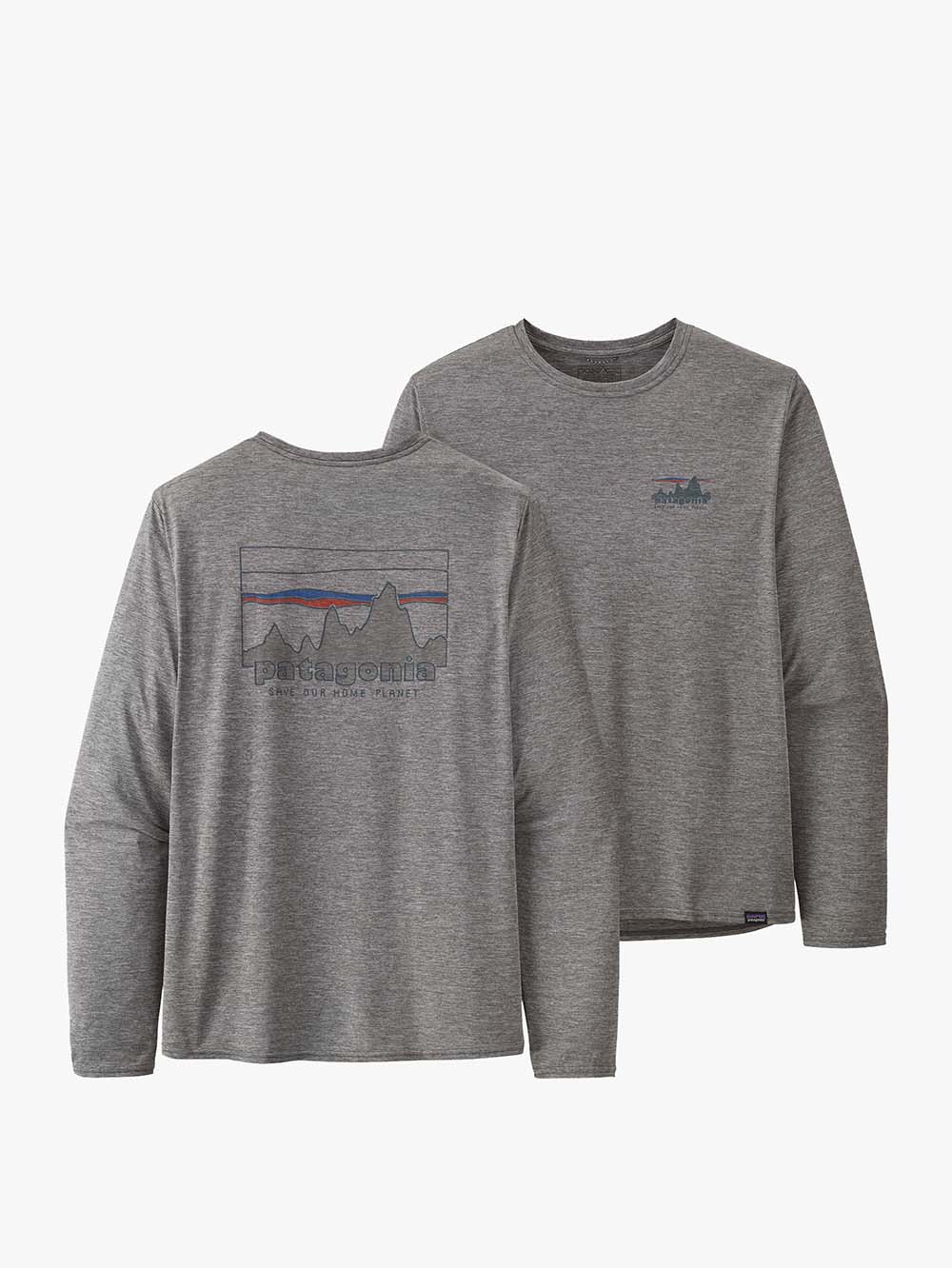 Capilene Cool Daily Graphic UV T-shirt - Herre - Skyline Feather Grey - Gumpel & Co