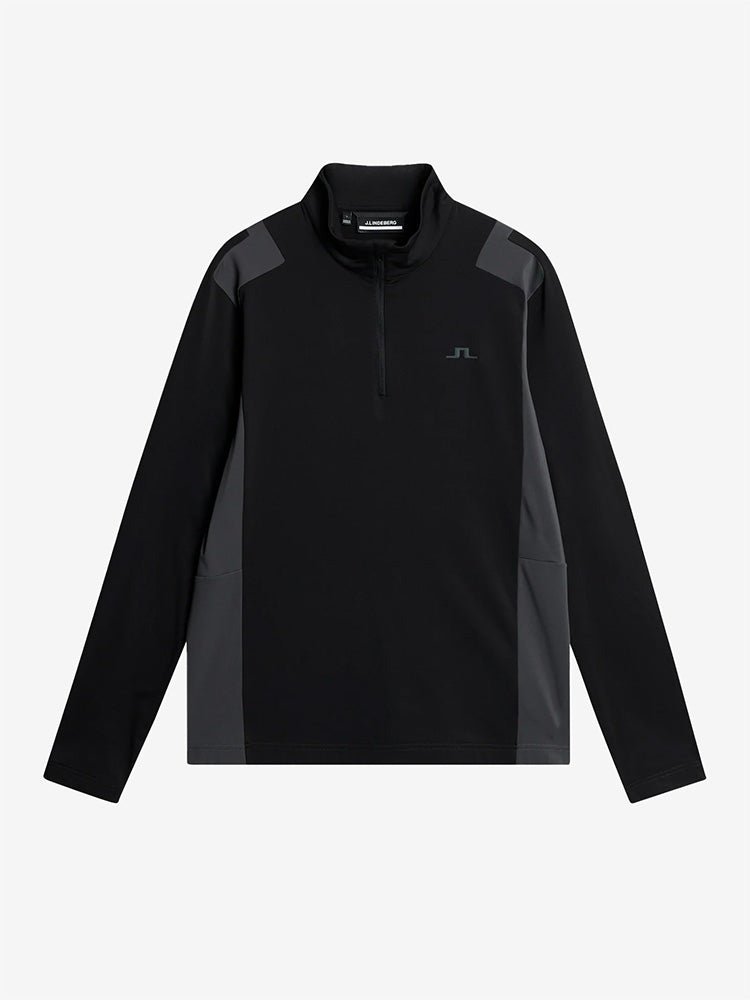 Lukas Quarter Zip Mid - Layer - Black - Gumpel & Co