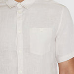 Men's Regular Hør Short Sleeve Shirt - Herre - Light Feather Gray - Gumpel & Co
