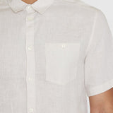 Men's Regular Hør Short Sleeve Shirt - Herre - Light Feather Gray - Gumpel & Co