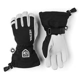 Junior Army Leather Heli Ski 5 - fingre - Børn - Black - Gumpel & Co