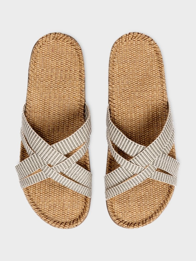 Women 1 Sandal - White Stripes - Gumpel & Co
