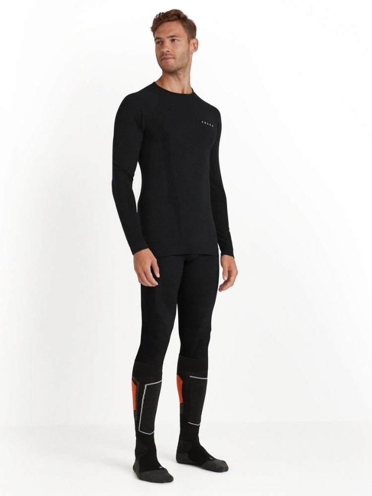 Long - sleeve Wool Tech Skiundertrøje - Herre - Sort - Gumpel & Co