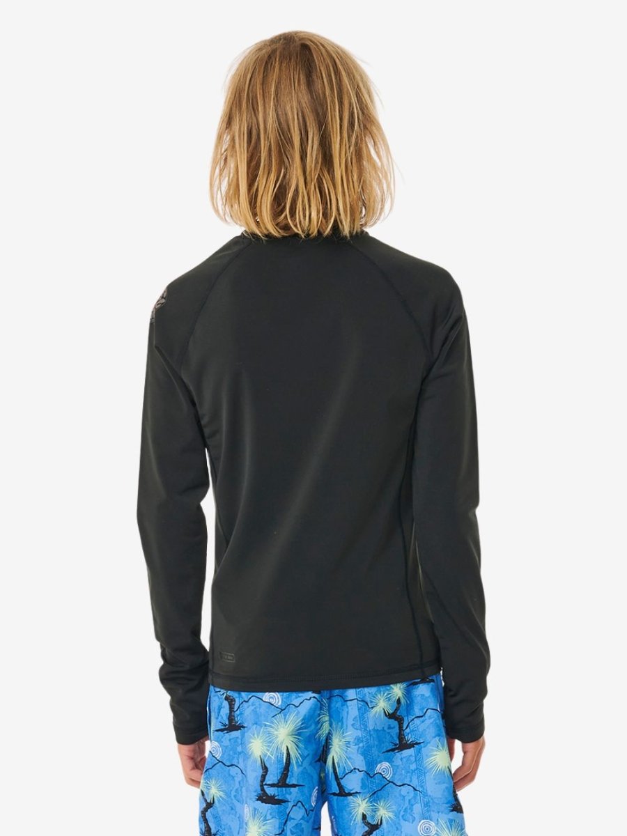 Icons UV Brushed Long Sleeve Rash Vest - Børn - Black - Gumpel & Co